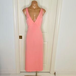 Zara flowy dress medium v neck pale pink NWT